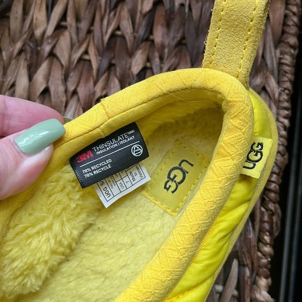 UGG Tasman LTA Women’s 3M Insulated UGGpure Slippers In Canary Yellow Size 7